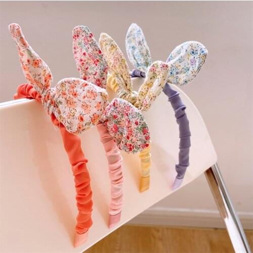 Kids Girls Bunny Ear Hairband, Fabric Knot Bow Headband, Baby Hair Accessories