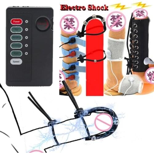 Dual Output Host,Electro Shock Penis Rings Penis Extender Electrical Stimulation Physiotherapy Cock Rings BDSM Sex Toys For Men