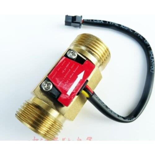 G3/4 Male Thread Brass Hall Effect Water Flow Sensor Flowmeter 1-30L/min 60mm Length