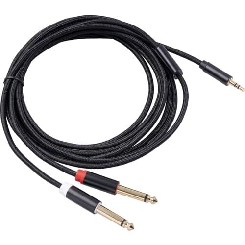Jack Cable 3.5mm to Double 6.35mm Aux Cable 2mono 6.5 Jack to 3.5 Male for Mixer Amplifier Speaker 6.5mm 3.5 Jack Splitter Cable