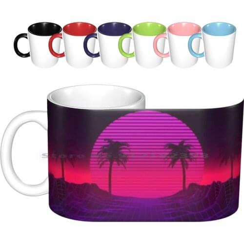 80s Sunset Ceramic Mugs Coffee Cups Milk Tea Mug S2designs Graphic Luxury Vector Modern Pattern Expressions Concept Style