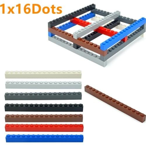 10PCS DIY Building Blocks 1x16 Dots Thick Figures Bricks Educational Creative MOC Parts Size Compatible With 2465 Toys for Kids