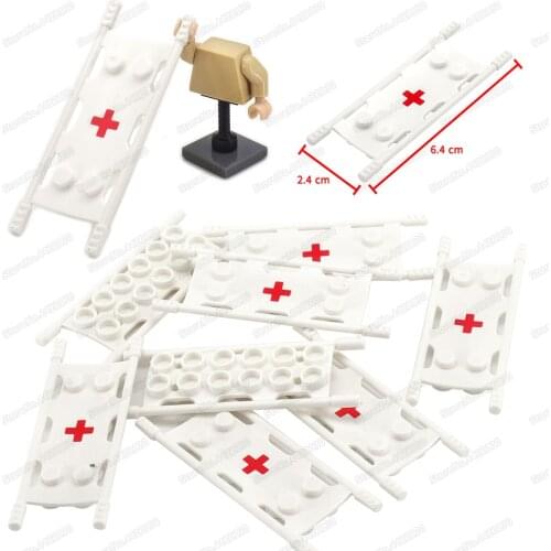 Military Treatment Stretchers Building Block Equipment Moc WW2 Figures Battlefield Rescue Scenes Model Child Christmas Gift Toys