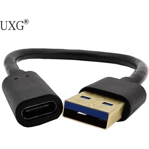 USB A to USB-C Adapter Cable, Type A 3.0 Male to Type C Female Data & Charging Converter for Laptop and PC 0.2m 1m