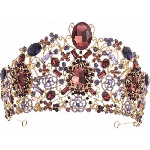 Crown for Women Ornament Golden Semicircle Bridal Wedding Jewelry Tiara Simple Rhinestone Bride Electroplating Fashion Jewelry