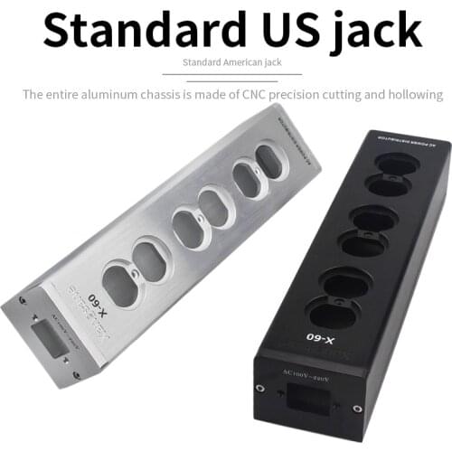 Hifi power filter shell aluminum alloy US power socket 2/4/6 optional Power outlet black/silver