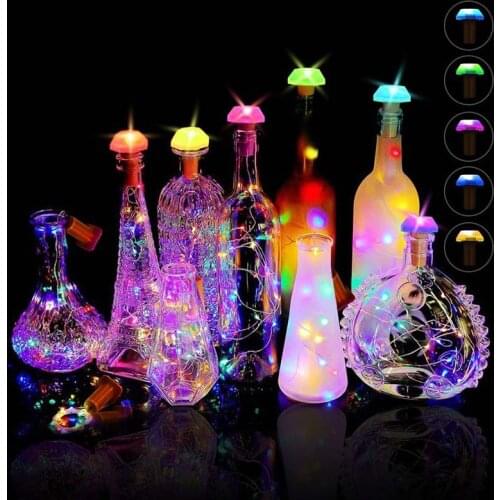 Colorful LED Lights Solar Wine Bottle Lights Fairy Lights LED Solar Cork String Lights Holiday Lighting Wedding Christmas Decors
