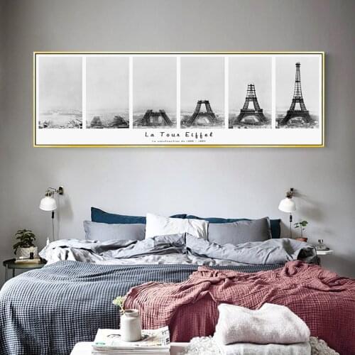 Creative Eiffel Tower Canvas Paintings Black White Pop Art Posters Prints Nordic Wall Pictures for Living Room Home Decoration
