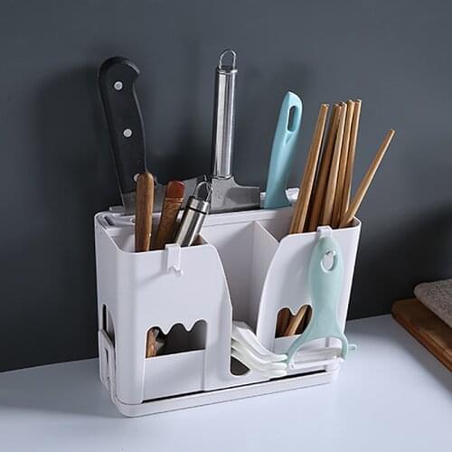Spoon Chopsticks Fork Plastic Storage Box Rack Multifunction Cutlery Holder Plastic Kitchen Countertop Box Rack Cutlery Holder