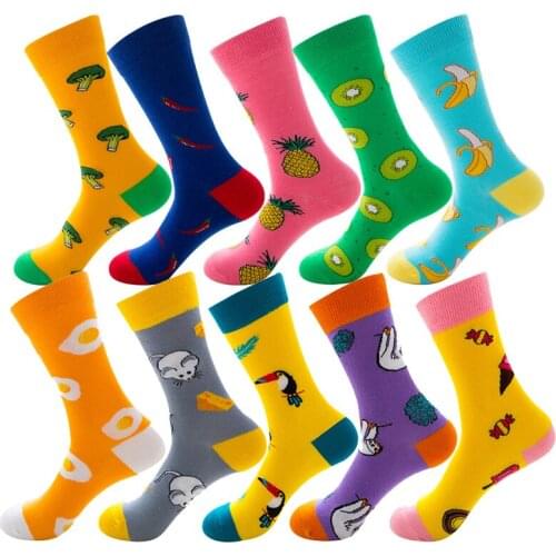 Women Unicorn Bee Flamingo Animal Men Socks Autumn Winter Vegetables Fruit Socks Cotton Long Funny Happy Funky Socks Colorful