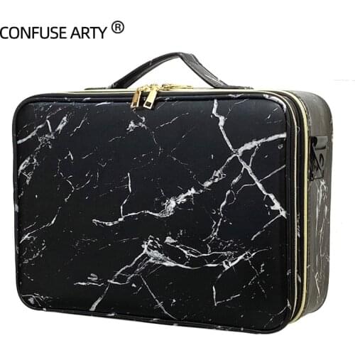 2017 new arrival Large multi-storey professional make up package bag nail pattern semi-permanent tool box cosmetic case bags