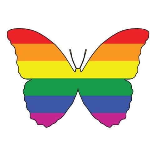 New Butterfly Car Sticker Gay Rainbow Decals High-quality Decoration Bodywork Windshield Lovely Sunscreen Suv Interior KK15*10cm