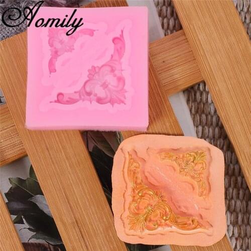 Aomily Lace Relief Silicone Mold Embossed Fondant Molds Chocolate Candy Biscuits Moulds DIY Cake Border Decoration Baking Tools