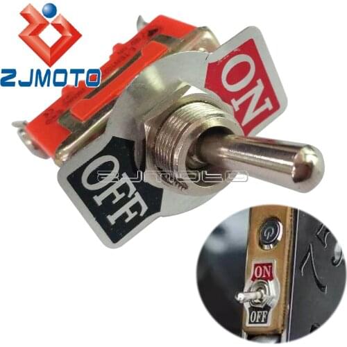 Retro Motorcycle Toggle Switch E-TEN1021 15A 250VAC 2-Pin ON-OFF Flick Light Switch For Harley Cafe Racer Bobber Chopper