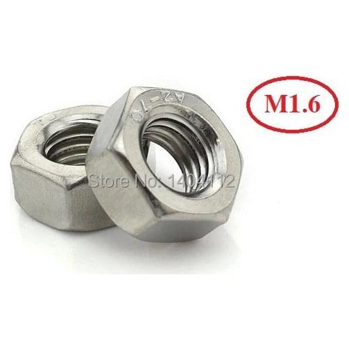 M1.6 Stainless Steel A2 Hexagon Nuts