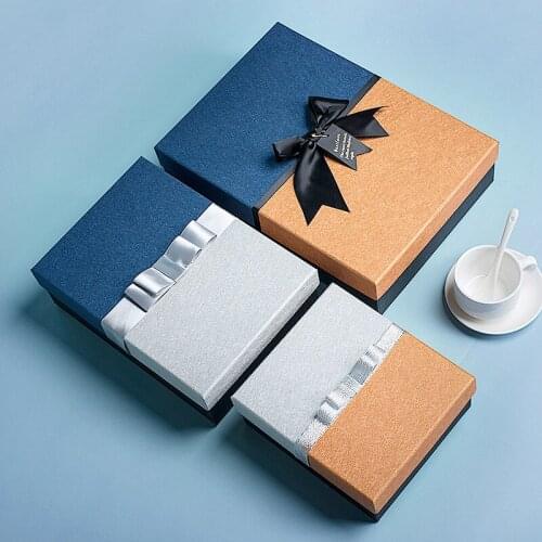 Stitching Bow-Knot Gift Boxes For Jewelry Holiday Box Christmas Present Gifts Box Party Supplies