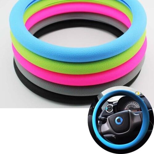 Silicone Car Steering Wheel Cover For Mercedes Smart 450 451 453 452 Forfour Fortwo Cabrio City-Coupe Crossblade Roadster Coupe