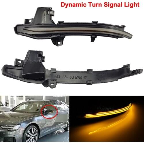 Dynamic Turn Signal Light LED Side Rearview Mirror Sequential Indicator Blinker Lamp For Audi A6 C8 4K A7 4K8 A8 D5 2018 2019