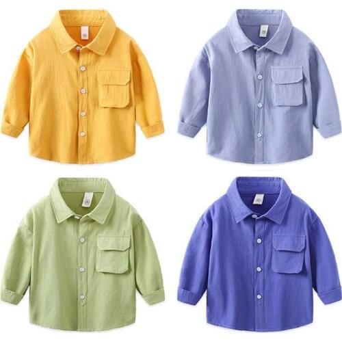 Spring Autumn kids Long sleeve shirt boy girl cotton lattice cardigan blouse casual baby children clothes Multicolor 2-7year