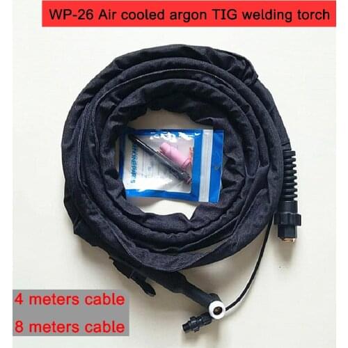 WP26 TIG Torch TIG26 Argon Welding Torch 4 meters 13ft/8meters 26 ft Air Cooled torch for 180A-220A TIG Welding Machine
