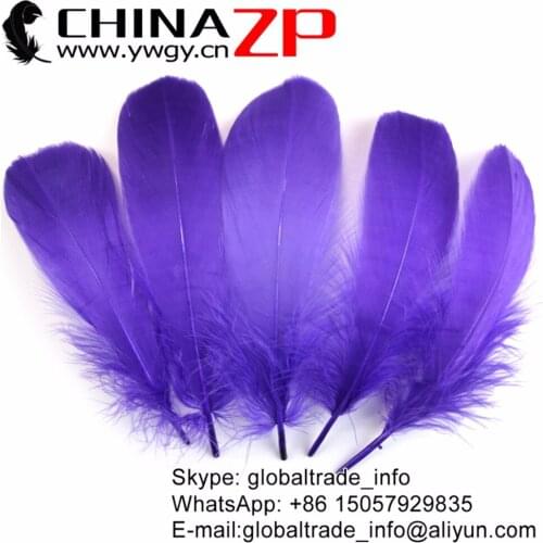 Yiwu ZP Crafts Co., Ltd Bulk 200 pcs/lot Gorgeours and Graceful Dyed Purple Soft Goose Nageoires Feathers for Sale