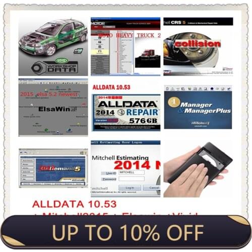 1TB HDD For Alldata 10.53 + 2015 Mit//chell OD5 1Q +Vivid Workshopdata Repair Manual,Maintenance, Car Wiring Diagram 26 in 1