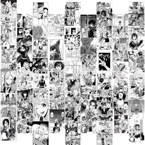 50Pcs Anime Manga Panel Aesthetic for Wall Collage Kit Chic Print Room Decor for Boys Wall Art Prints for Bedroom Decorations