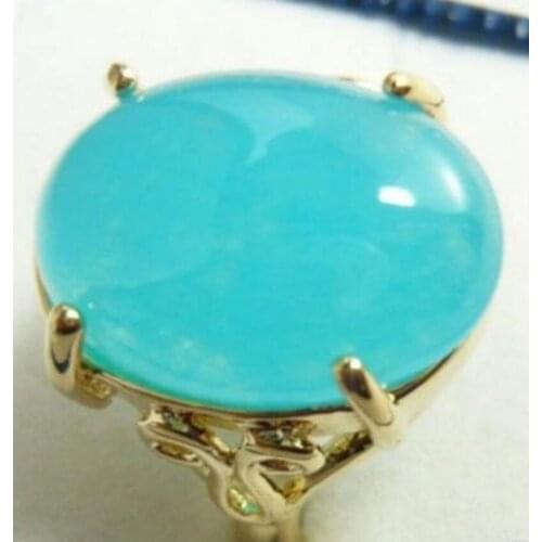 Free Shipping fine light blue jade bead ring(#6,7,8,9,10)