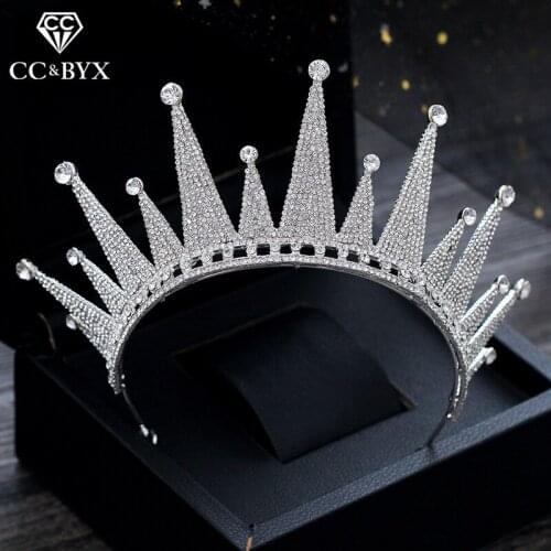 CC big tiaras and crowns hairbands baroque style wedding hair accessories for bridal jewelry pageant birthday cubic zircon xy403