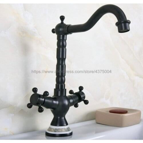 Oil Rubbed Bronze bathroom Faucet Sink hot and cold water Tap bath Basin Sink Mixer Double Handle Nnf648