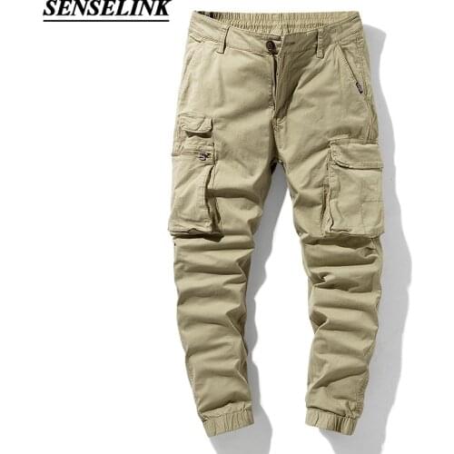 2021 Summer New Khaki Men Cargo Pants Casual Loose Tactical Multi-Pocket Military Uniform Jogging Big Size Men Pants 29-38