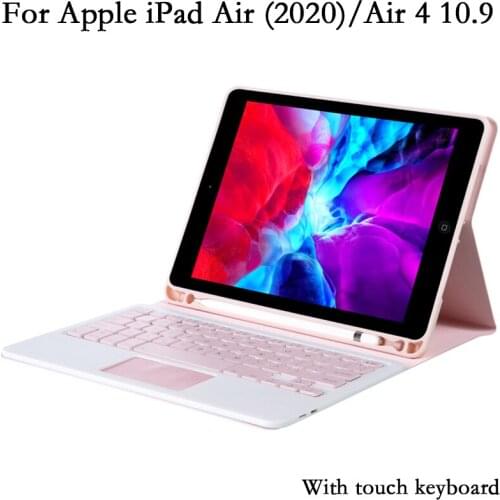 TPU Slot Split Touch Bluetooth Keyboard Tablet Case for iPad Air 4 Air4 iPadAir 2020 A2324 A2072 Cover PU Leather Stand Shell
