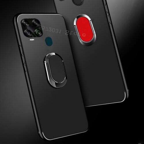 For ZTE A1 Alpha 20 Plus Case Finger Ring Soft TPU Matte Case For A1 Alpha 20 Plus Blade 20 Case Plain For A1 Alpha 20+ Case