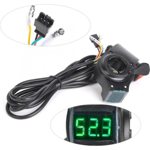 Electric Bicycle Thumb Throttle LCD Digital Battery Voltage Display Switch Electric Scooter Handlebar Thumb Throttle Grip