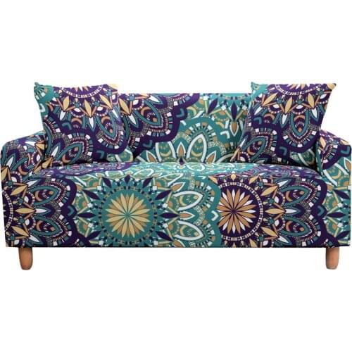Mandala Slipcover Stretch Sofa Cover Cushions Armchair Covers Elastic Case on the Corner Sofa Cover
