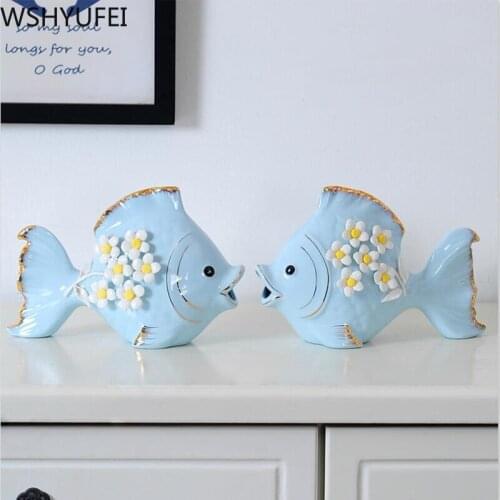 New style Ceramic elephant lucky decorations Couple gifts Living room bedroom desk decoration Home craft ornaments WSHYUFEI