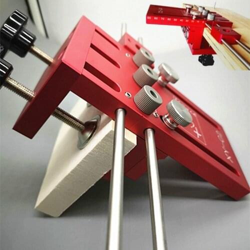 Dowelling Jig for Furniture Fast Connecting Cam Fitting 3 In 1 Woodworking Drill Guide Kit Locator Aluminium Alloy