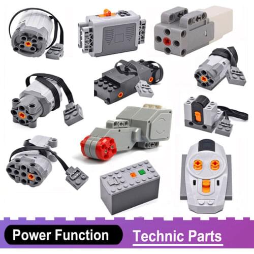 Technical Power Function Motors Compatible All Brands Toys Servo Motor Blocks Battery Box Train Electric PF Model Building Kits