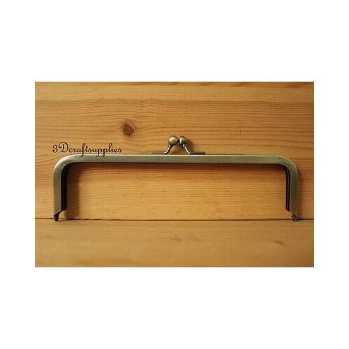 Metal purse frame glue on clasp clip anti bronze 9 inch X 3 inch Y32