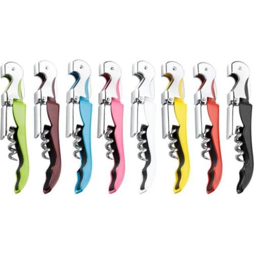 Stainless Steel Multi-function Wine Bottle Opener Knife Pull Tap Double Hinged Corkscrew Promotional Gifts LX7513