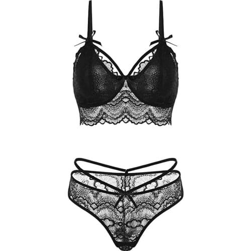 Fashion Sexy Lingerie Set Plus Size Push Up Underwear Women Bras Transparente Panty And Bra Set Lace Sexy Sets Lace Sleep Tops