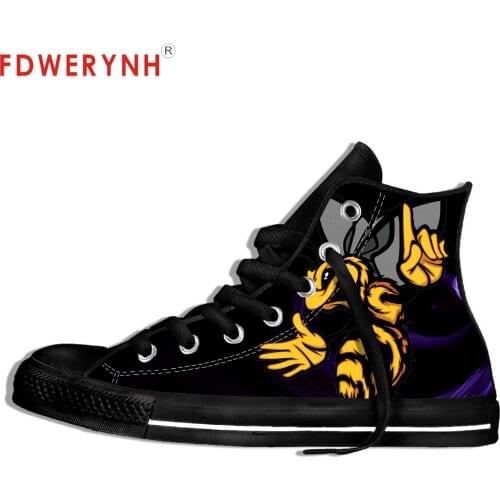 Mens Canvas Casual Shoes Angry Hornet 3D Yellow Bee Funny Amine WASPS Streetwear Style Hipster Customize Pattern Color Shoe