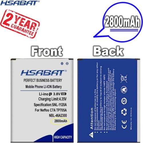 New Arrival [ HSABAT ] 2800mAh NBL-46A2300 Replacement Battery for Neffos C7A TP705A TP705C