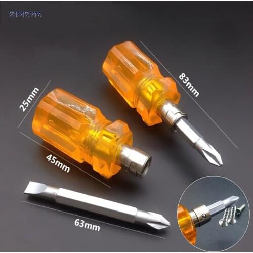 Wholesale 5*75MM Double Head Screwdriver Slotted And Phillips For Repairing Disassemble Tool Magnetic Screwdriver