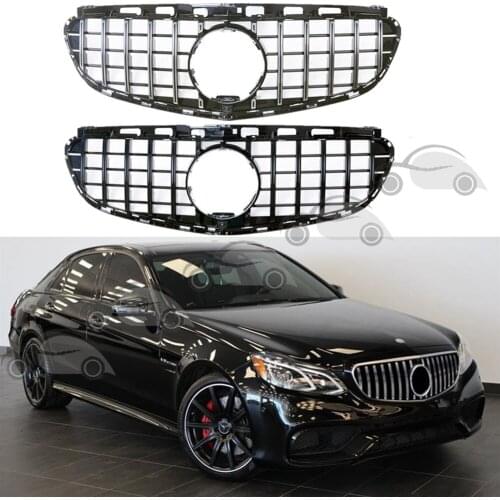 Front Bumper Racing Grill Billet Grille Cover For Mercedes-Benz W212 E-Class 2014-2016