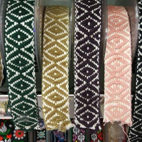 Braid Cotton Webbing 2.5cm width Cotton Woven Ribbons wholesale 10Yards /lot Yarn-dyed Webbing