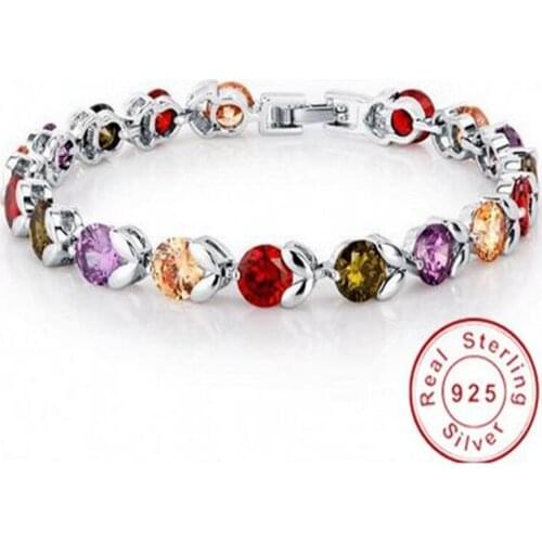 Handmade LUxury Bracelet Round 5A cubic zirconia Rose Gold Filled Engagement Wedding Bracelets for women Bridal Gift