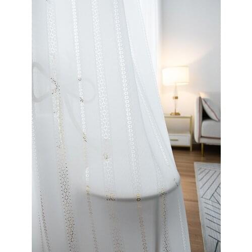 Hollow Out Flower Shape White Tulle Curtains for Living Room Tulle for Bedroom Modern Fashion Sheer Voile Window Treatment NEW