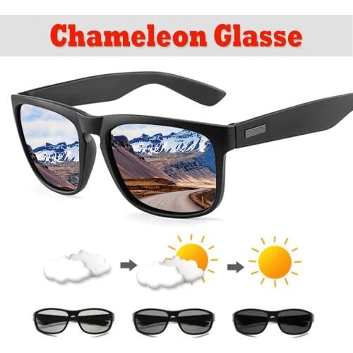 Photochromic Sunglasses Men Polarized Driving Chameleon Glasses Male Change Color Goggles Driver UV400 Discoloration Eyewear