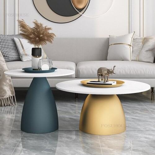 Modern Simple Small Apartment Living Room Coffee Table Italian Home Furniture Round Endtable Creative Office Study Tea Tables